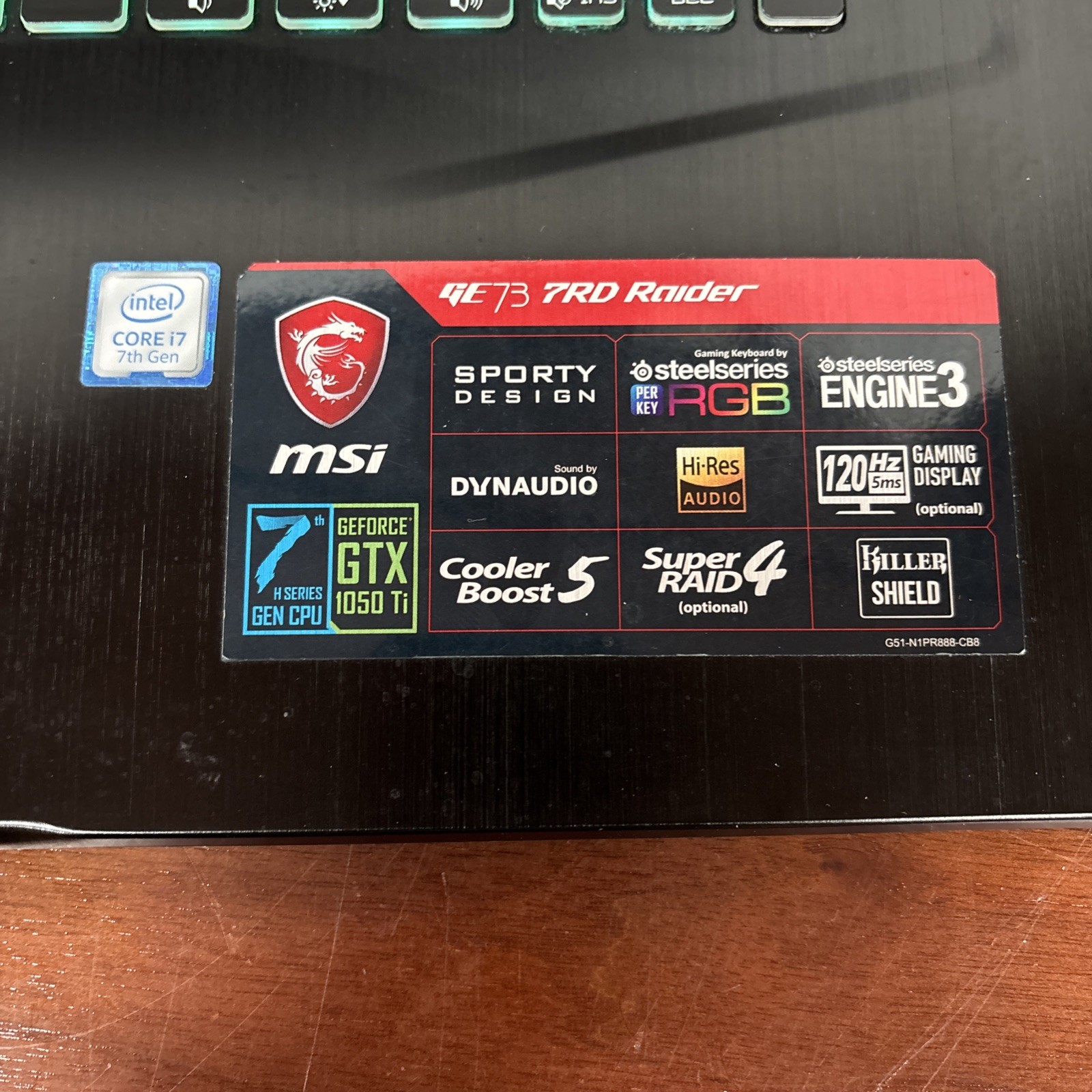 MSI GE73 7RD Raider Gaming Laptop 17.3″ Intel Core i7 7th Gen. ***Parts