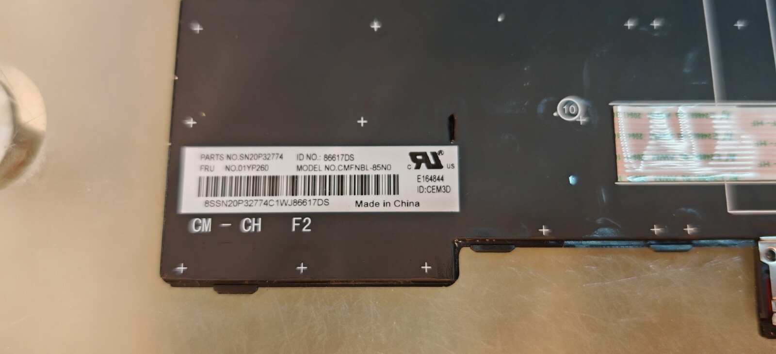 LENOVO THINKPAD L480 E480 E490 KEYBOARD KEYBOARD 01YP260 SN20P32274