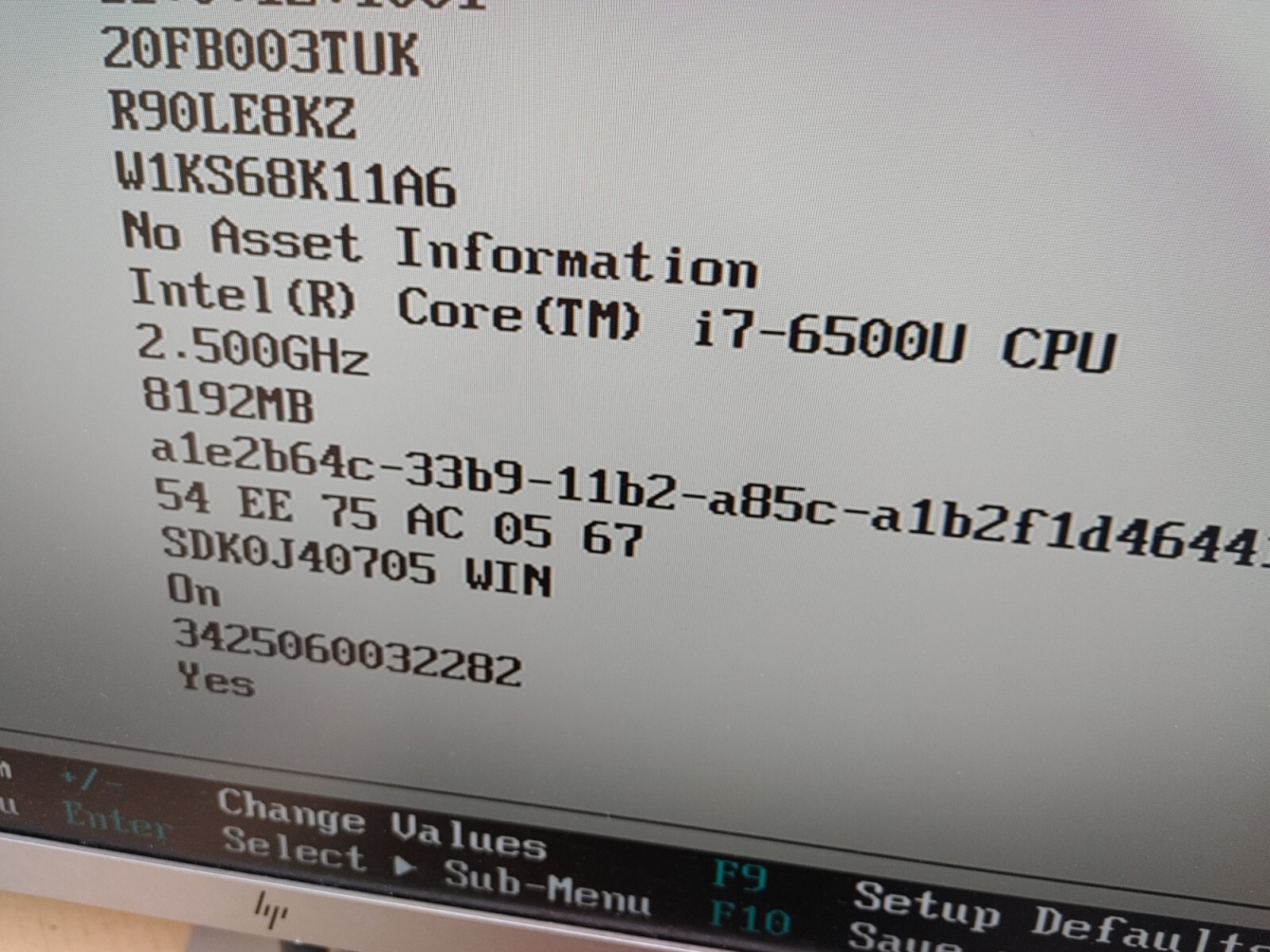 Lenovo ThinkPad Core i7-6500U@ 2.50GHz, NO RAM ,NO HD ( Selling Motherboard)
