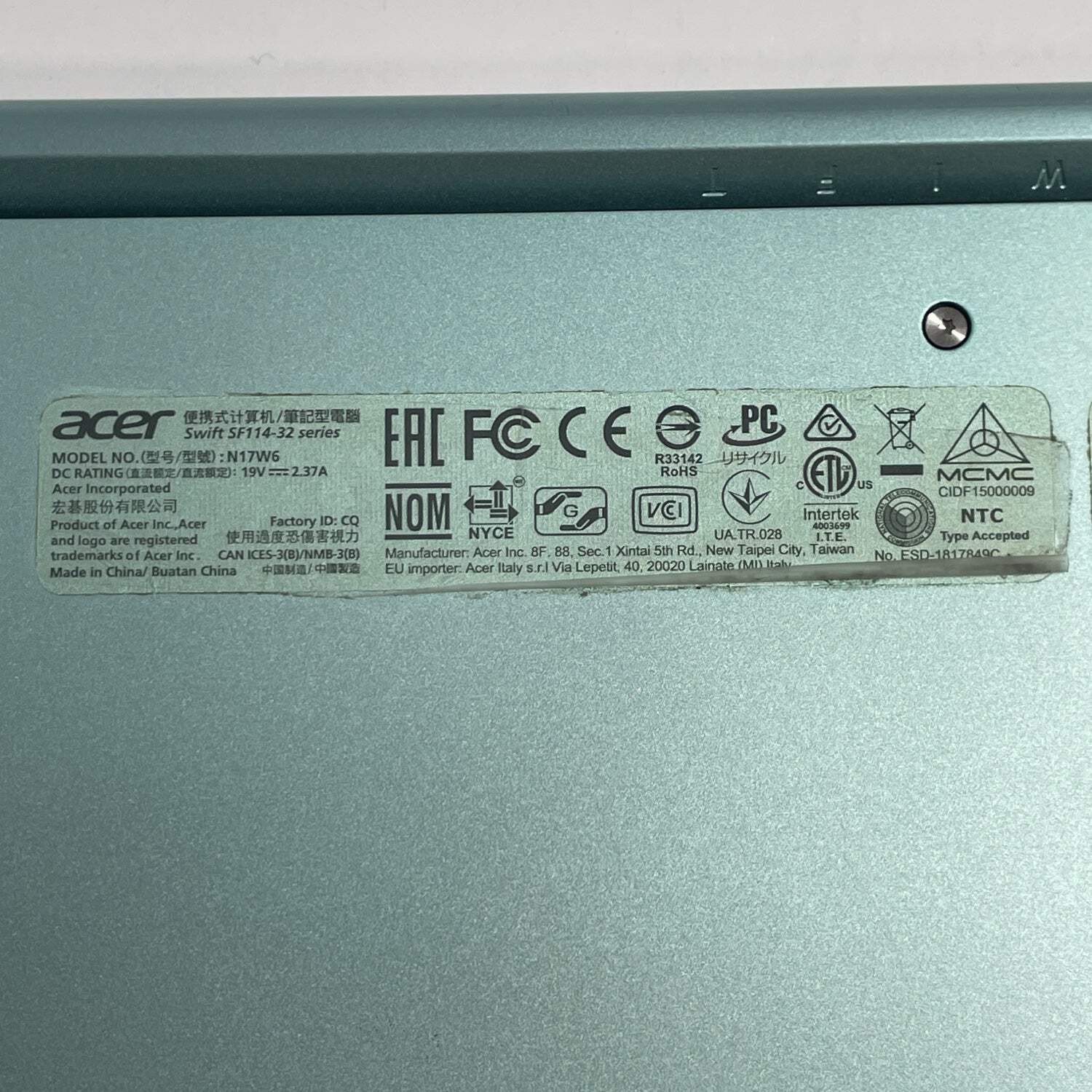 Broken Acer Swift 3 N17W6 14″ itel pentium 6GB RAM 256GB NO OS AND NO CHARGER