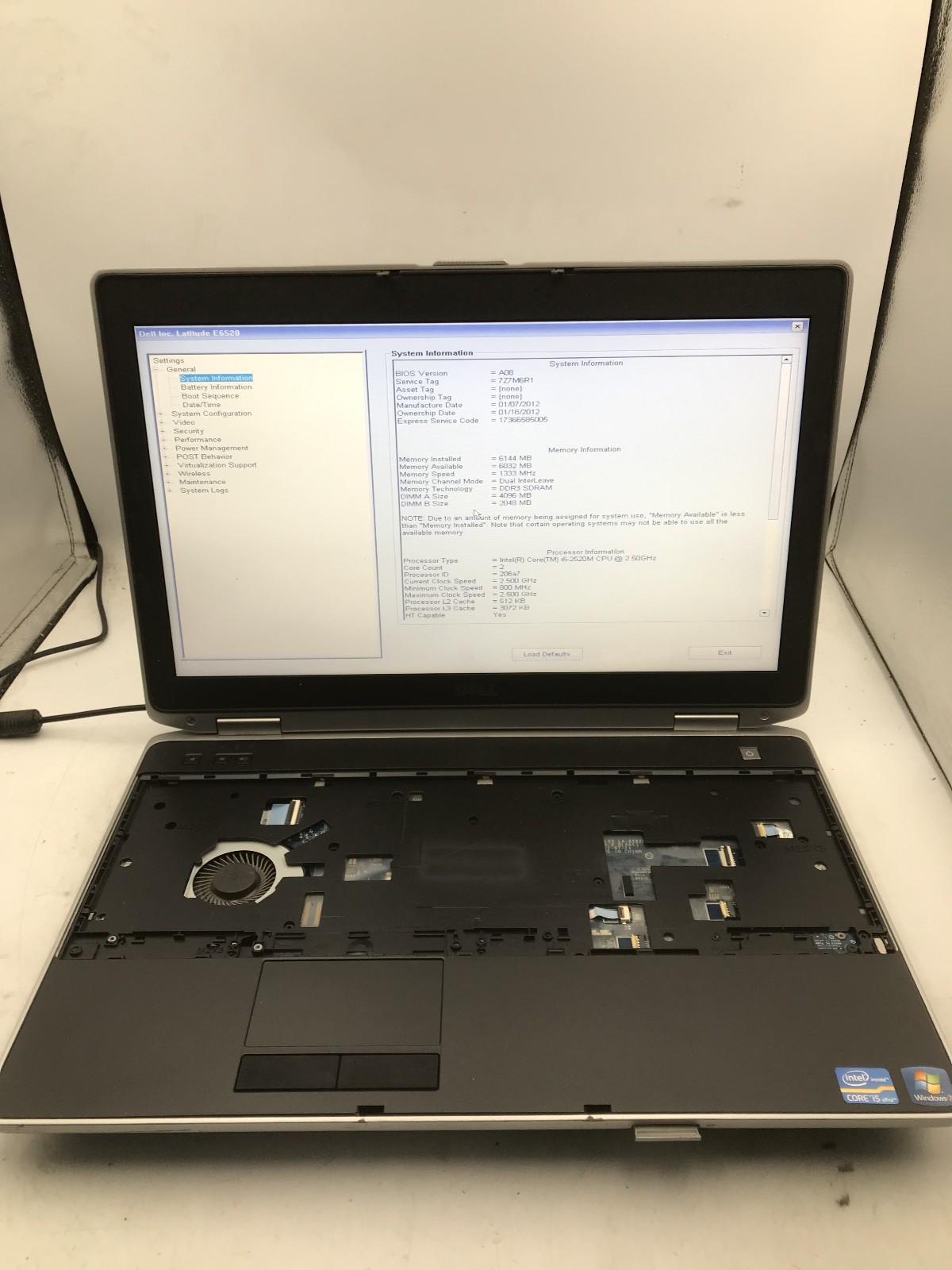DELL LATITUDE E6520 – BOOTS TO BIOS – INTEL I5 2520M – 4GB RAM – READ DESC – BB!