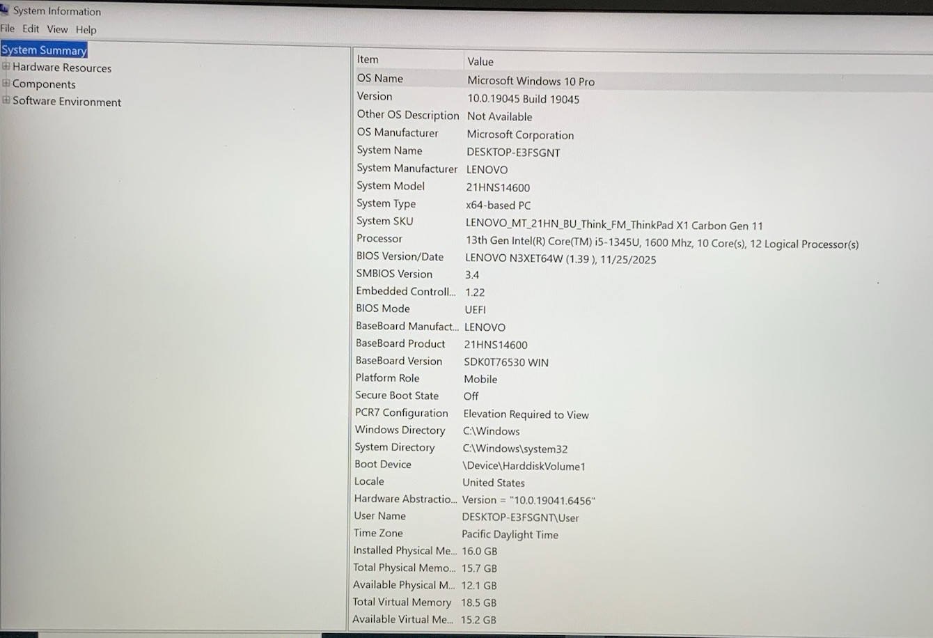 Lenovo ThinkPad X1 Carbon Gen 11 Intel i5-1345U 16GB DDR5 512GB NVMe Touchscreen