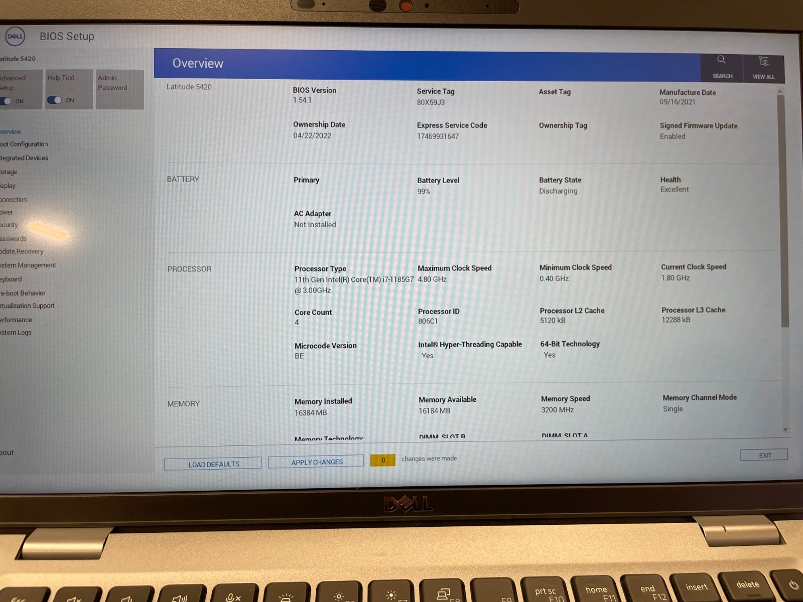 Dell Latitude 5420 14″ Touch i7-1185G7 3.00GHz 16GB 512GB NVMe Excellent #26