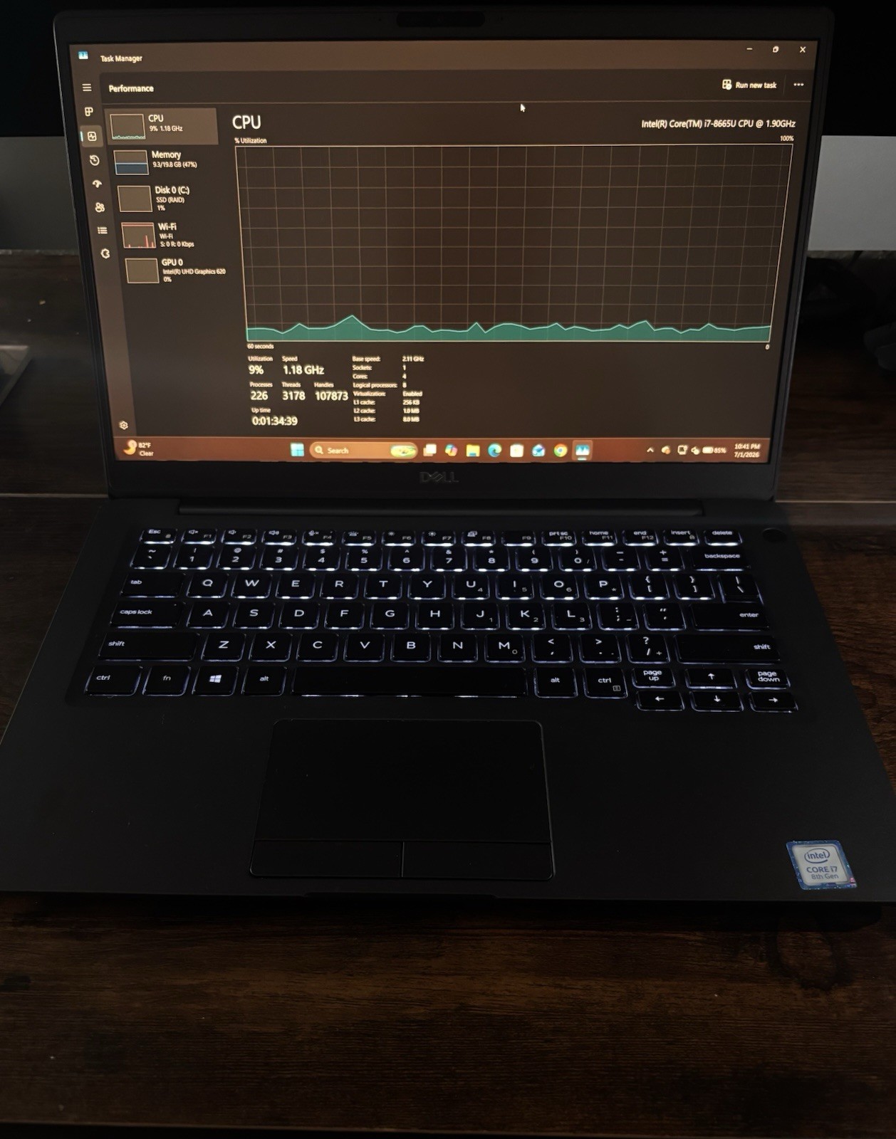 Dell Latitude 7400, I7, 20gb RAM, 512gb SSD