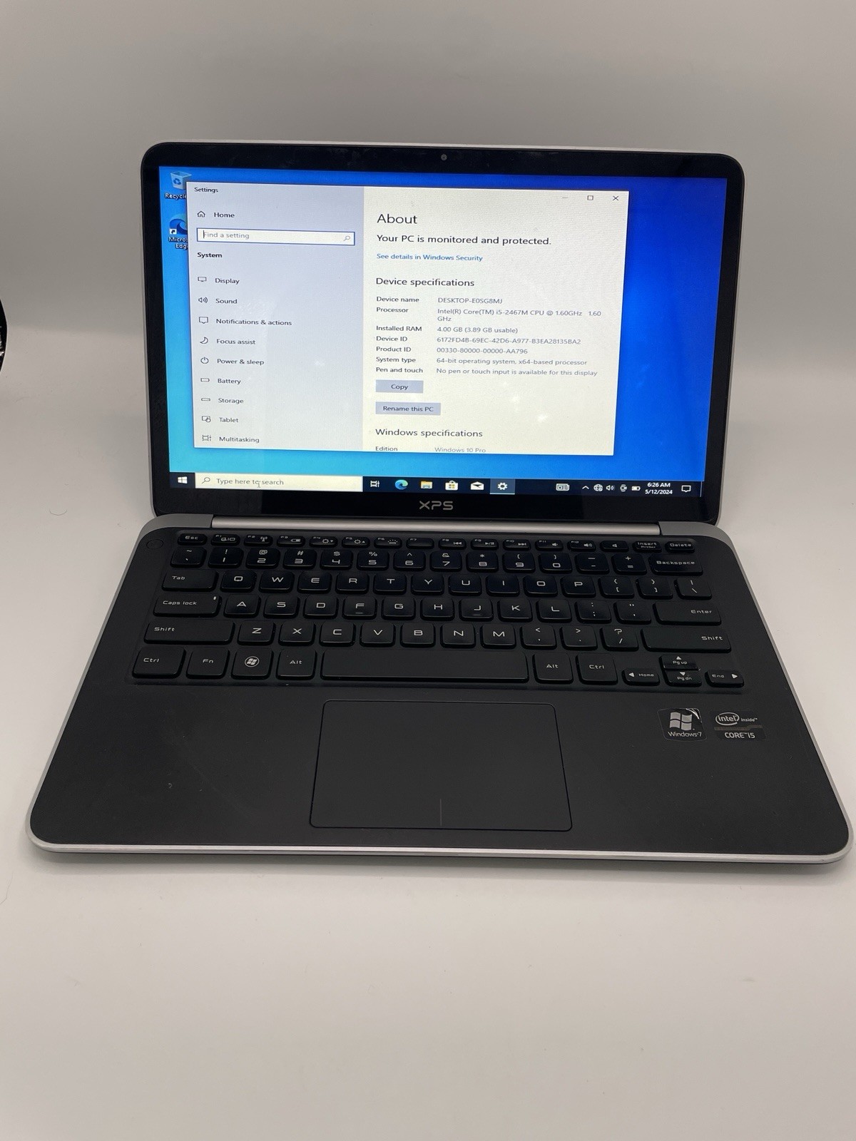 Dell XPS L321X Intel Core i5-2467M @1.60 GHz 4 GB RAM 128 GB SSD 13.3″ Win10 Pro