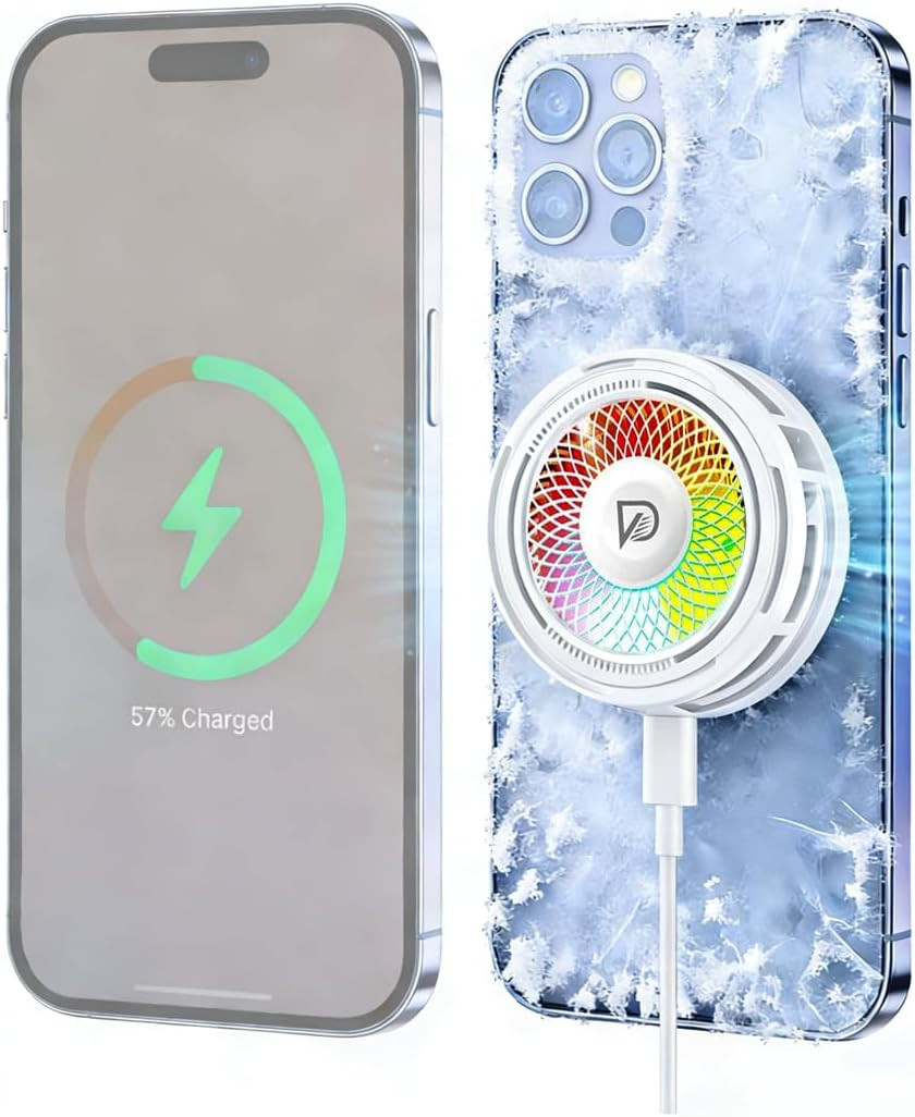25W Qi2 Certified Magnetic Charger with Cooling System – Phone Cooler for Gaming