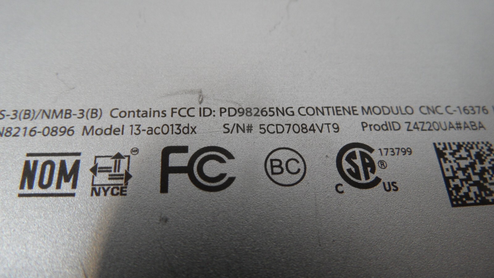 HP 13-ac013dx Laptop For Parts No Power Cracked Screen See Pictures