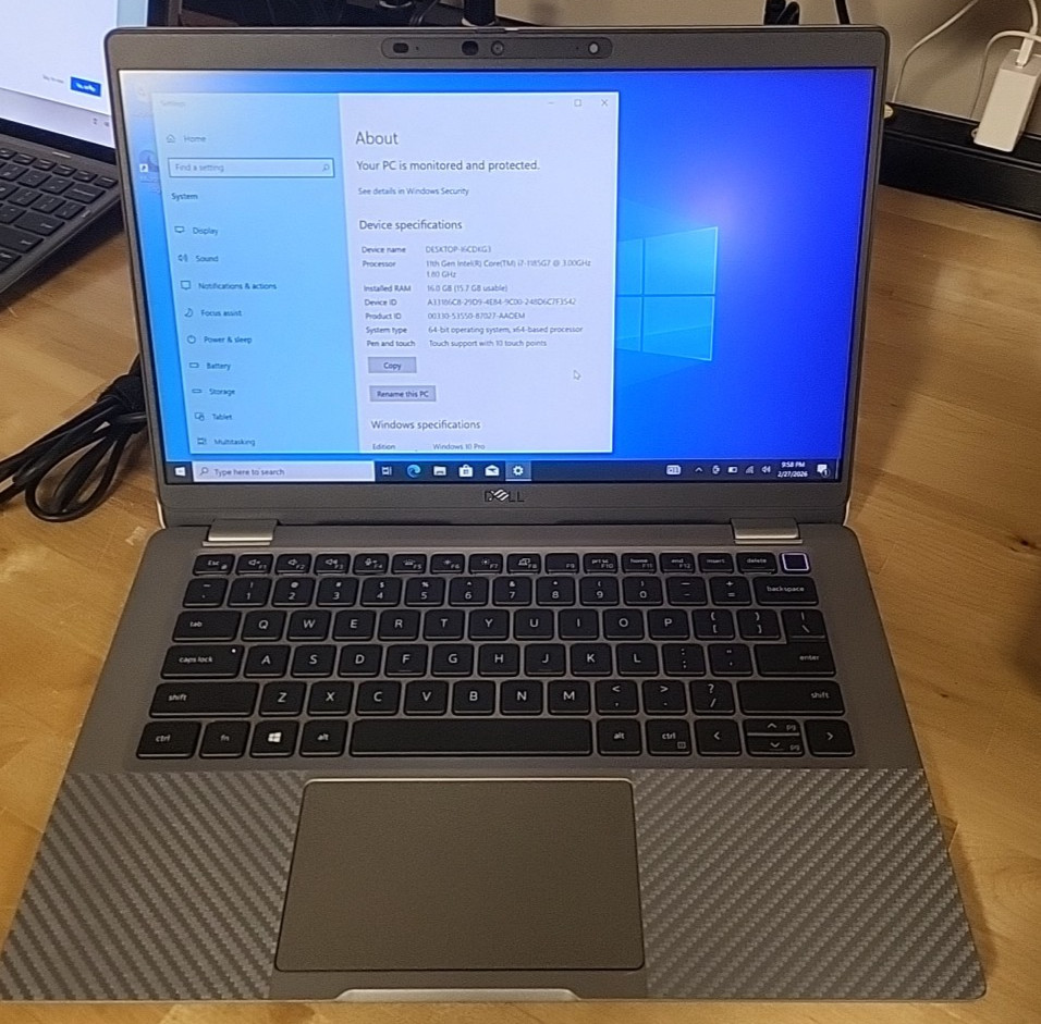 Dell latitude 5320 i7-1185g7 16ram windows 10 pro 476gb storage –