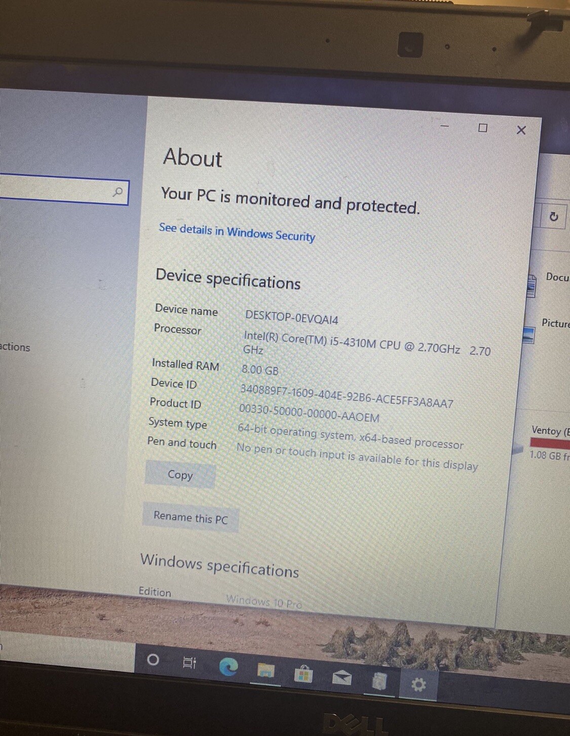 Dell Precision M2800 Laptop 2.7GHz i5-4310M 8GB 256GB SSD Webcam DVDRW