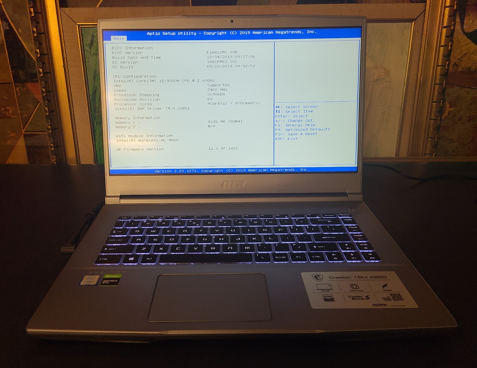 MSI Creator 15M A9SD, 15.6″ Screen, Laptop, Intel Core i5-9300H