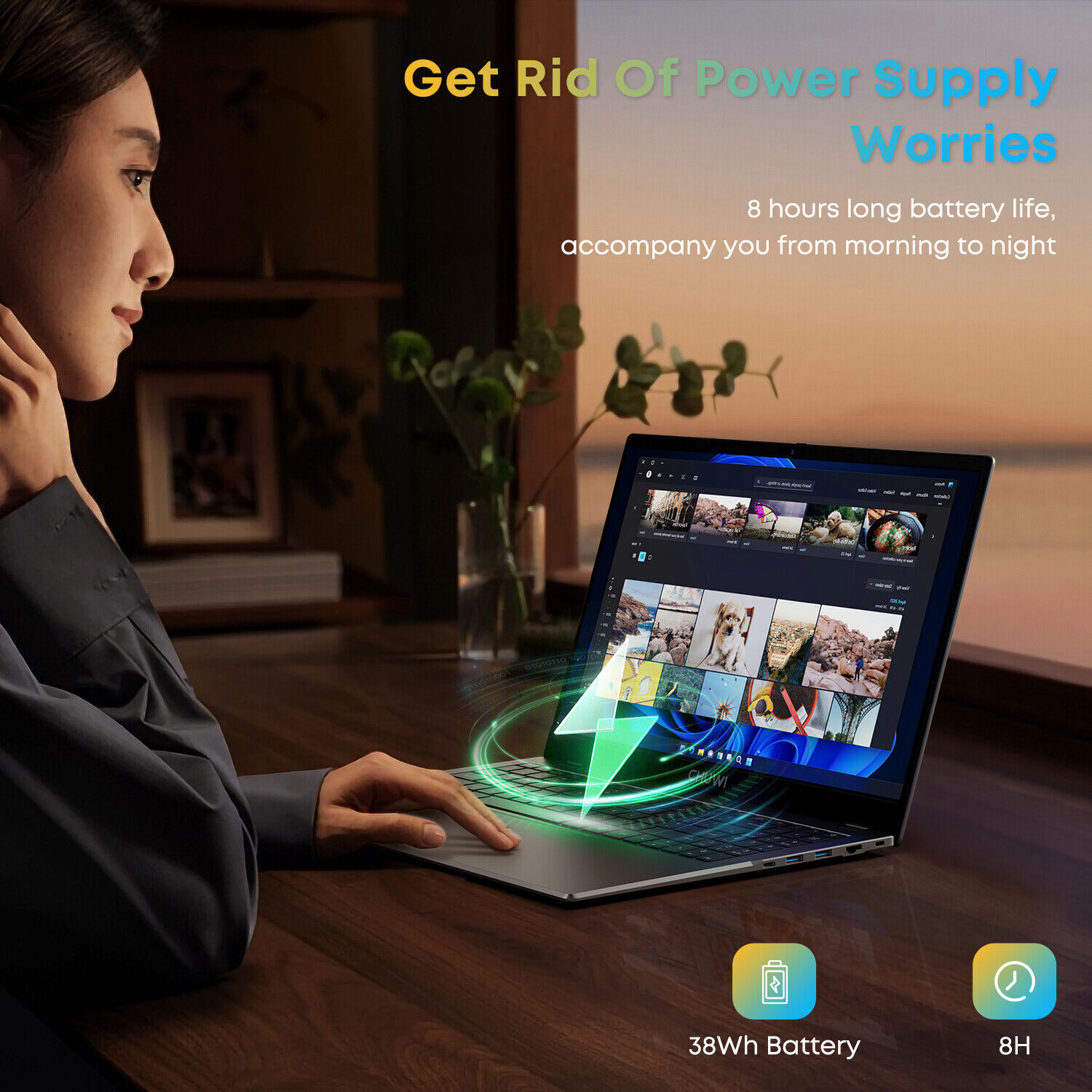 CHUWI 15.6in HeroBook Plus Laptop Windows 11 PC Intel Celereon N4020 8G 256G