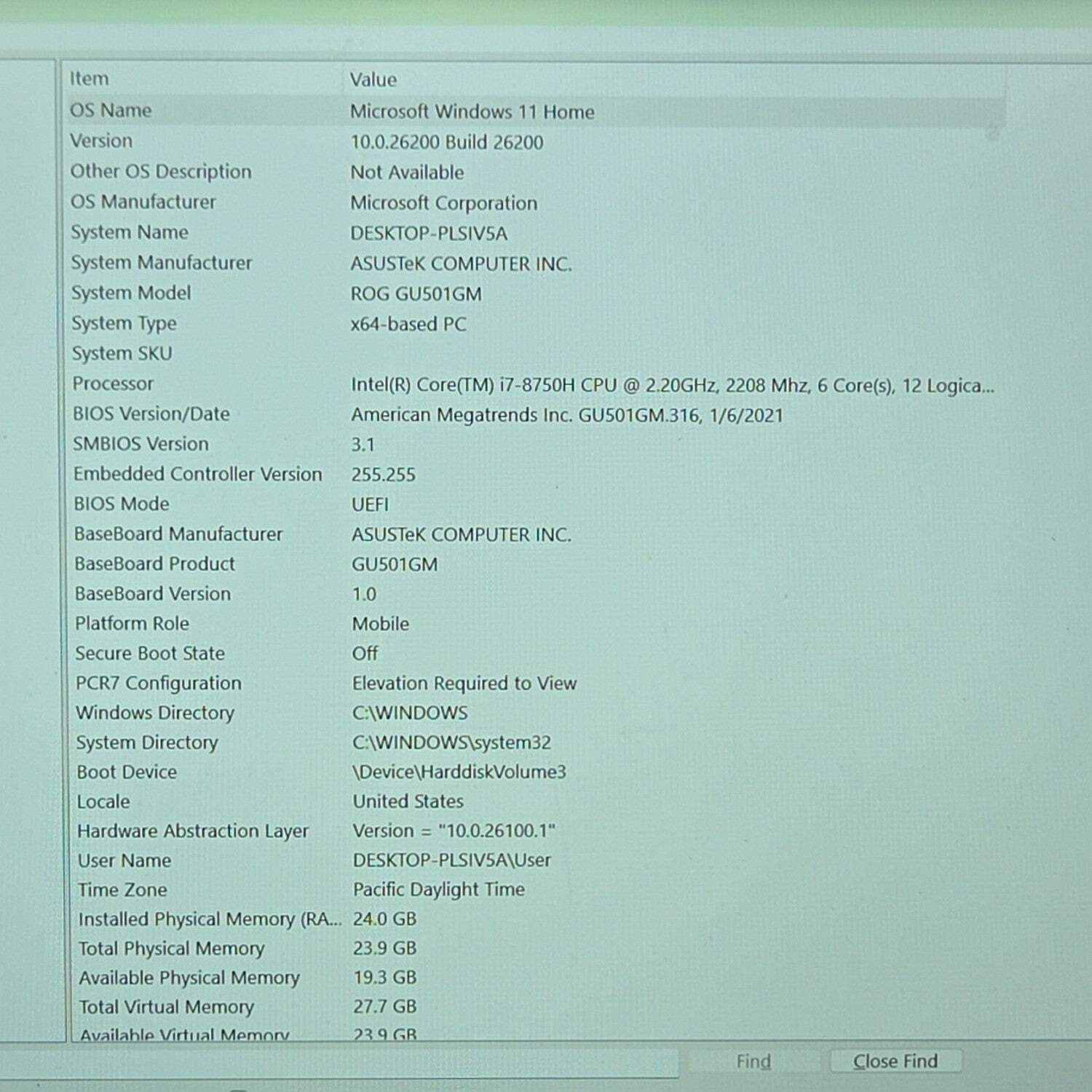 Asus ROG GU501GM 15.6″ i7-8750H 2.2GHz 24GB RAM 250GB SSD 1TB SSD GeForce GTX 10