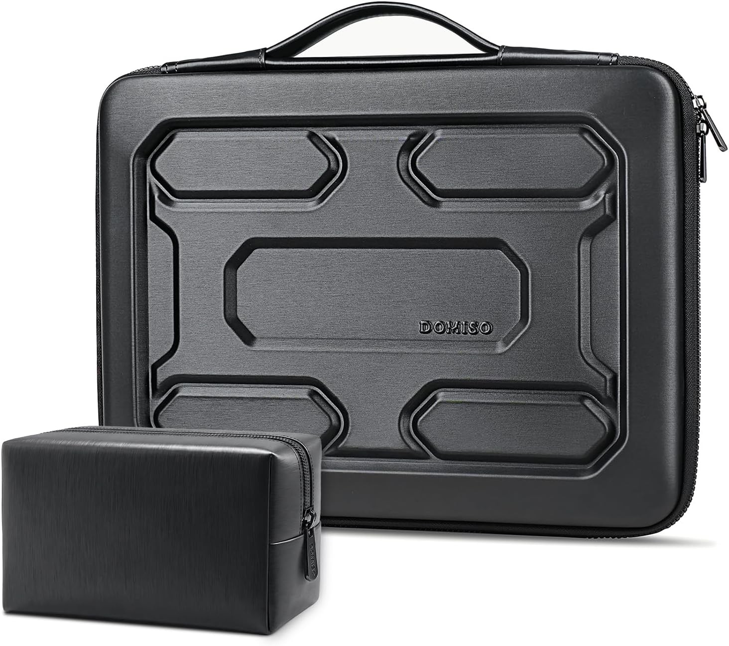 Black Hard Shell Laptop Sleeve 15-16 inch Waterproof Shockproof Case with Handle