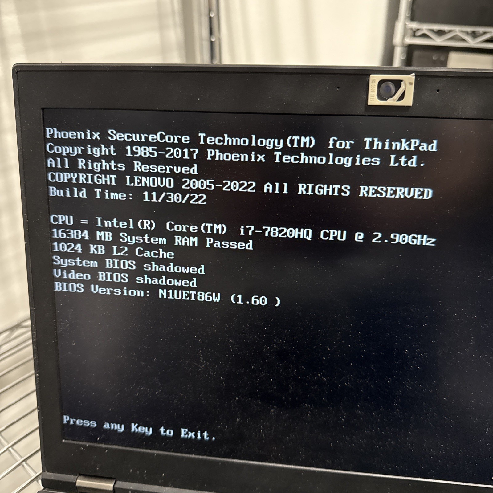 Lenovo ThinkPad P51 Core i7-7820HQ, 16GB RAM 15″ Laptop NO HDD NO SSD NO OS