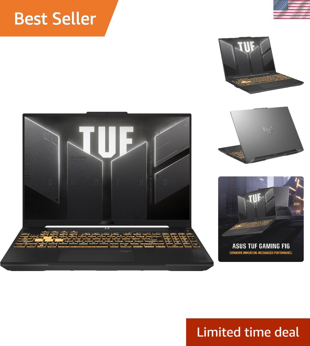 TUF Gaming F16: 16” FHD+ Gaming Laptop with RTX 4050 and Efficient Cooling