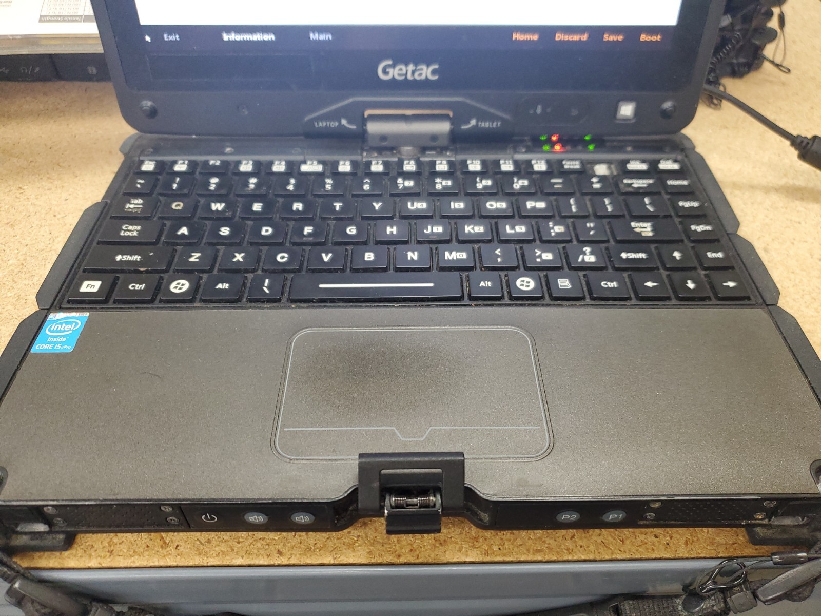 GETAC V110 Laptop Tablet Touch Screen i5-4300U 1.90GHz 8gB No HDD 9990hrs