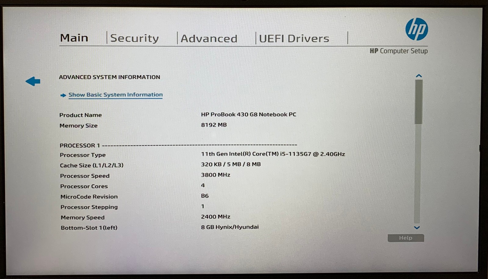 HP ProBook 430 G8 13.3″ Laptop i5-1135G7, No RAM/Storage, Boots to BIOS