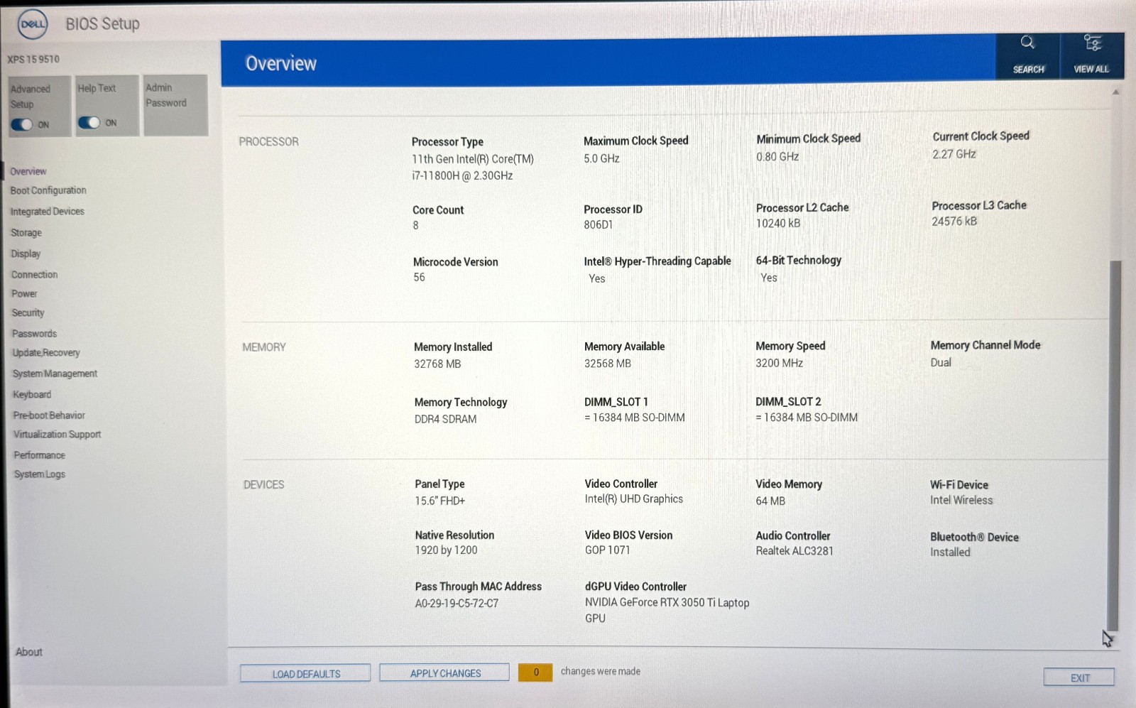 Dell XPS 15 9510 Gaming Laptop i7-11800H 32 GB RAM 1TB SSD Nvidia RTX 3050 Ti