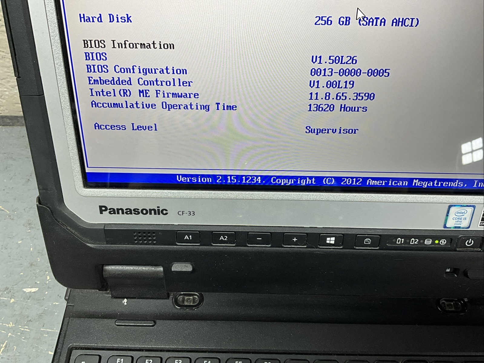 Toughbook Panasonic CF-33 I5-6300U 8GB RAM 256GB SSD Win11P W/CHARGER