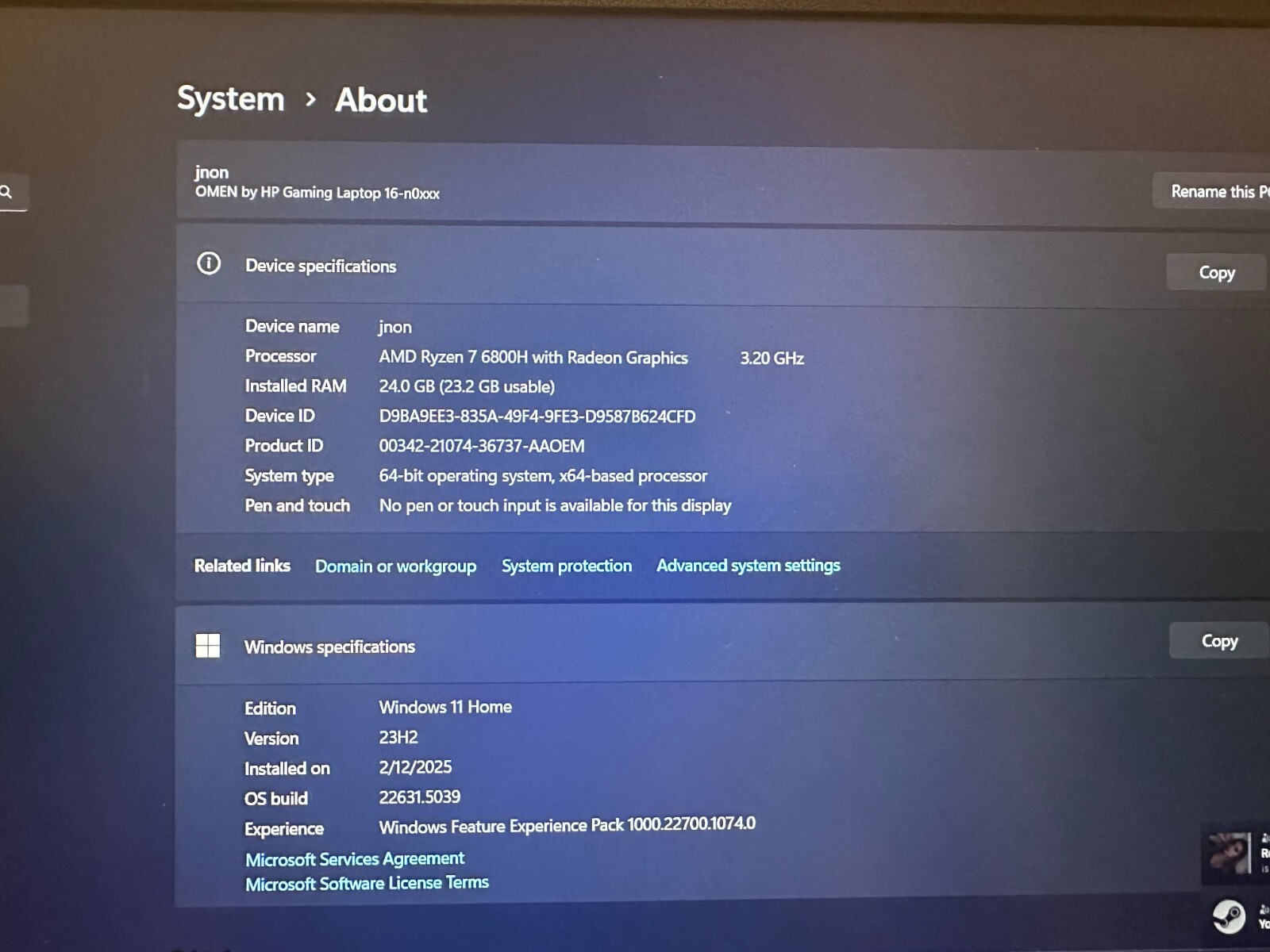 HP OMEN AMD Advantage 16.1″ Gaming Laptop Ryzen 7 6800H Radeon RX 6650M 24GB/1TB