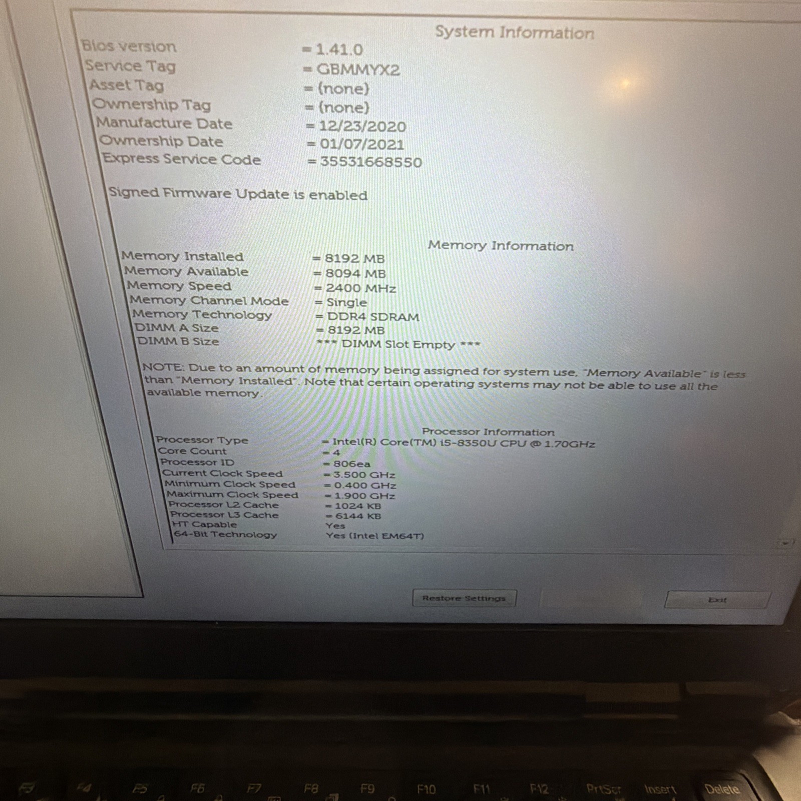 Dell 5424 Rugged Laptop Core i5-8350U 128GB SSD 8GB DDR4 Win 11 Pro PWR