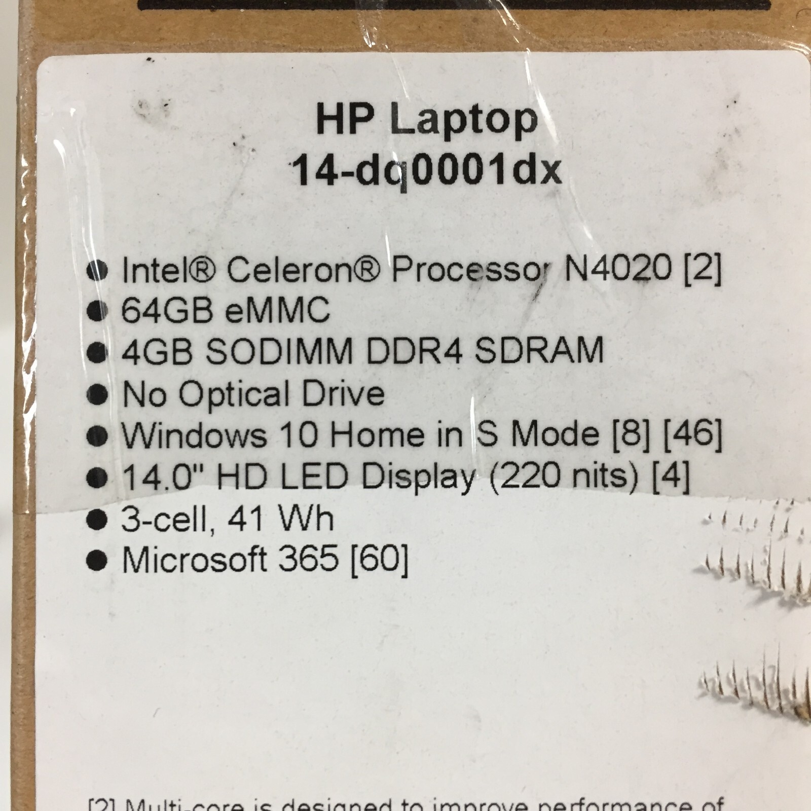*Bad Battery* HP 14-dq0001dx 14″ HD LED Laptop/N4020/4GB RAM/64GB eMMC/Win 10 H