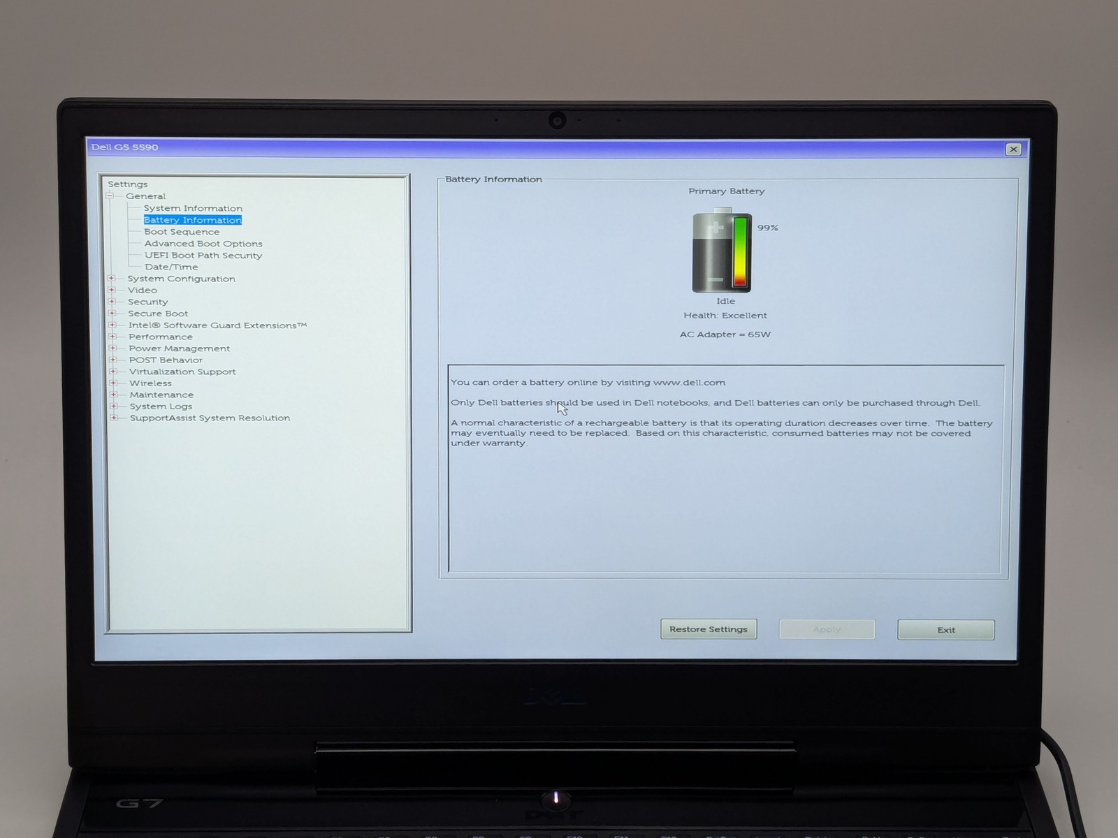 Dell G5 15 5590 15″ FHD I7-9750H 512GB 32GB W11 RTX 2080 Max-Q Backlit RGB 143Hz