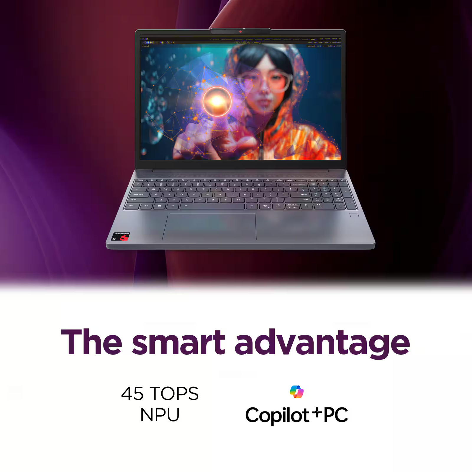Lenovo – IdeaPad Slim 3x – Copilot+ PC – 15.3″ 2k Touchscreen Laptop – Qualco…