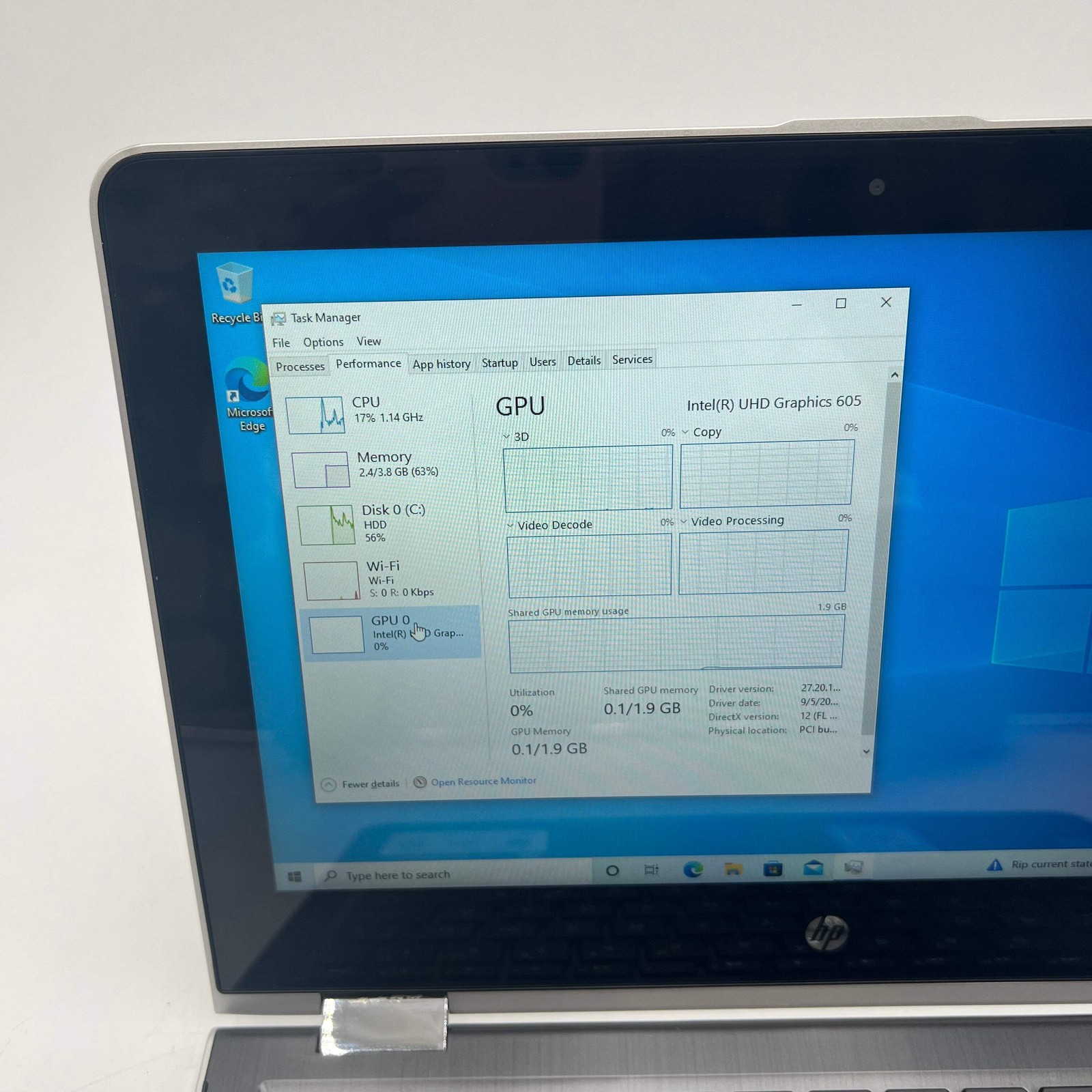 HP Pavilion x360 11m-ad113dx 11″ Laptop Intel Pentium 4GB RAM 500GB Silver