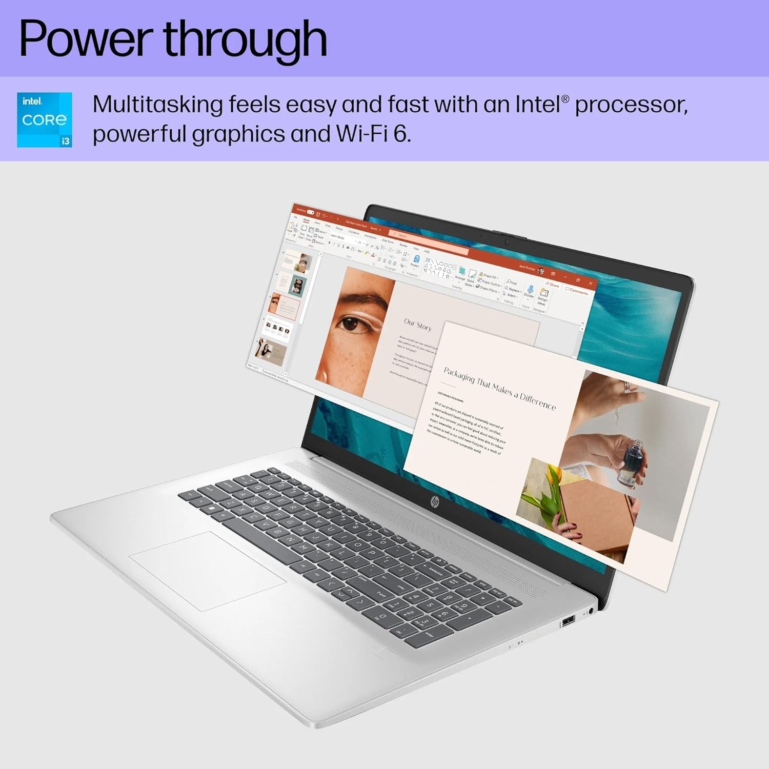 HP Laptop 17″ FHD Intel Core i3 N305 +9.5 hours battery 16GB RAM 512GB Win11Pro