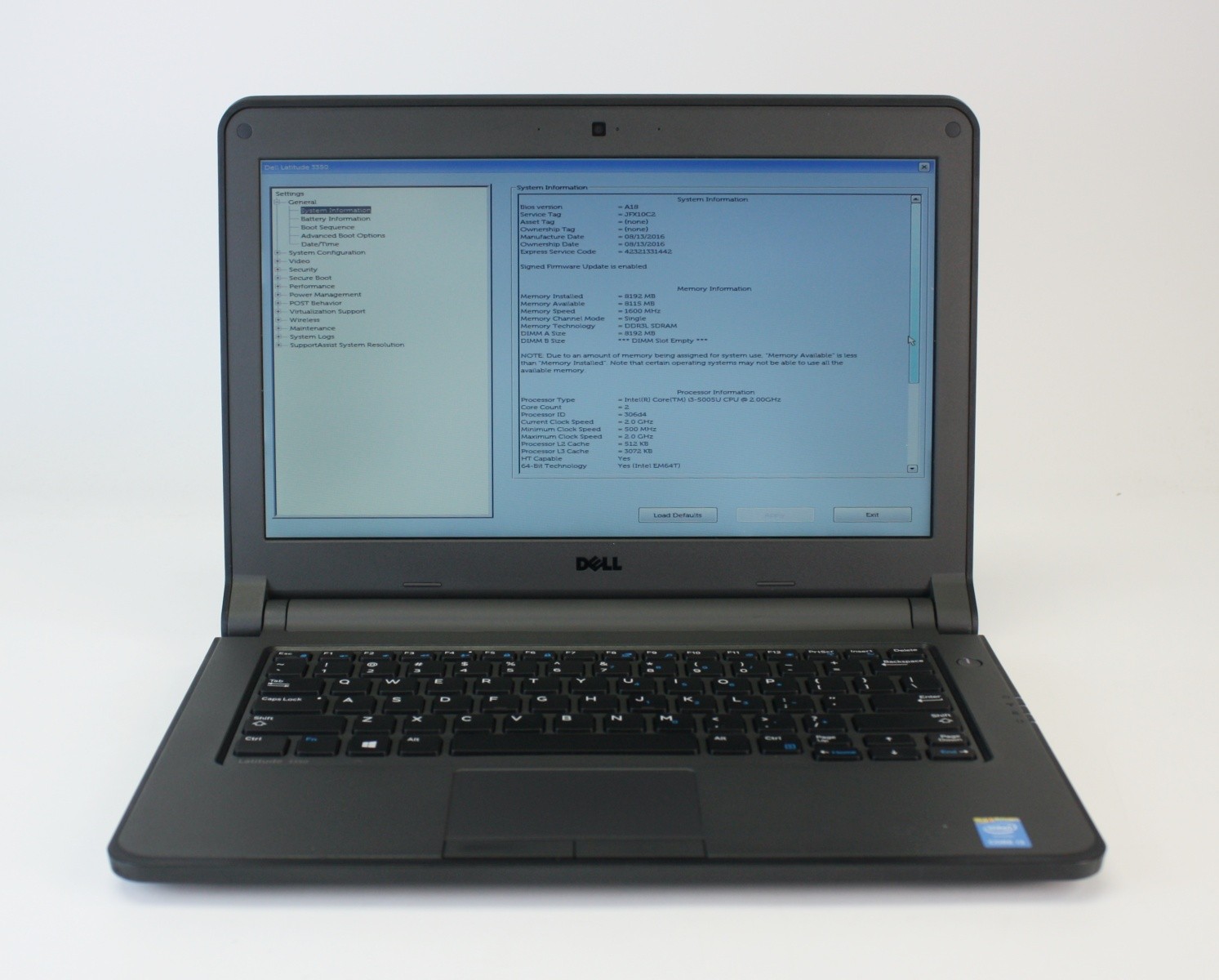 Dell Latitude 3350 Laptop 13.3″ Intel Core i3-5005U 2.0GHz 8GB RAM