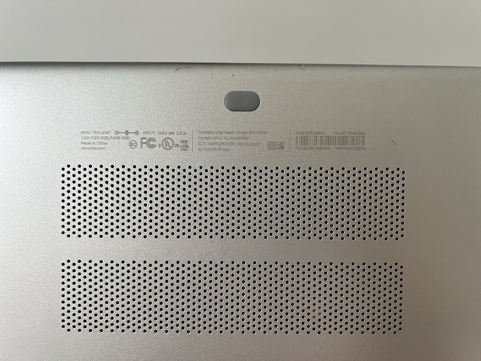*Bad Battery*HP Pavilion 13-a110dx 13.3 Touch Laptop/i3-5010U/4GB/500GB HDD/W10H
