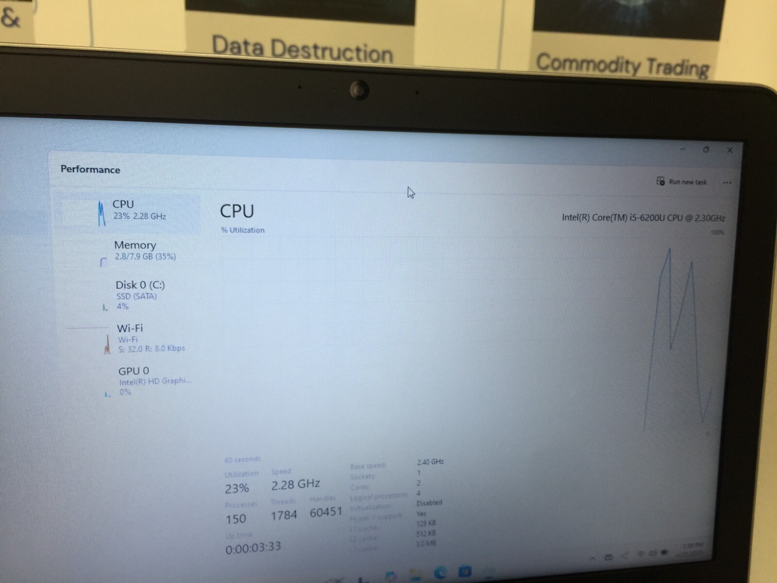 HP EliteBook 850 G3 15.6″ (256GB Core i5 6th gen 2.30GHz 8GB RAM WIN 11 PRO