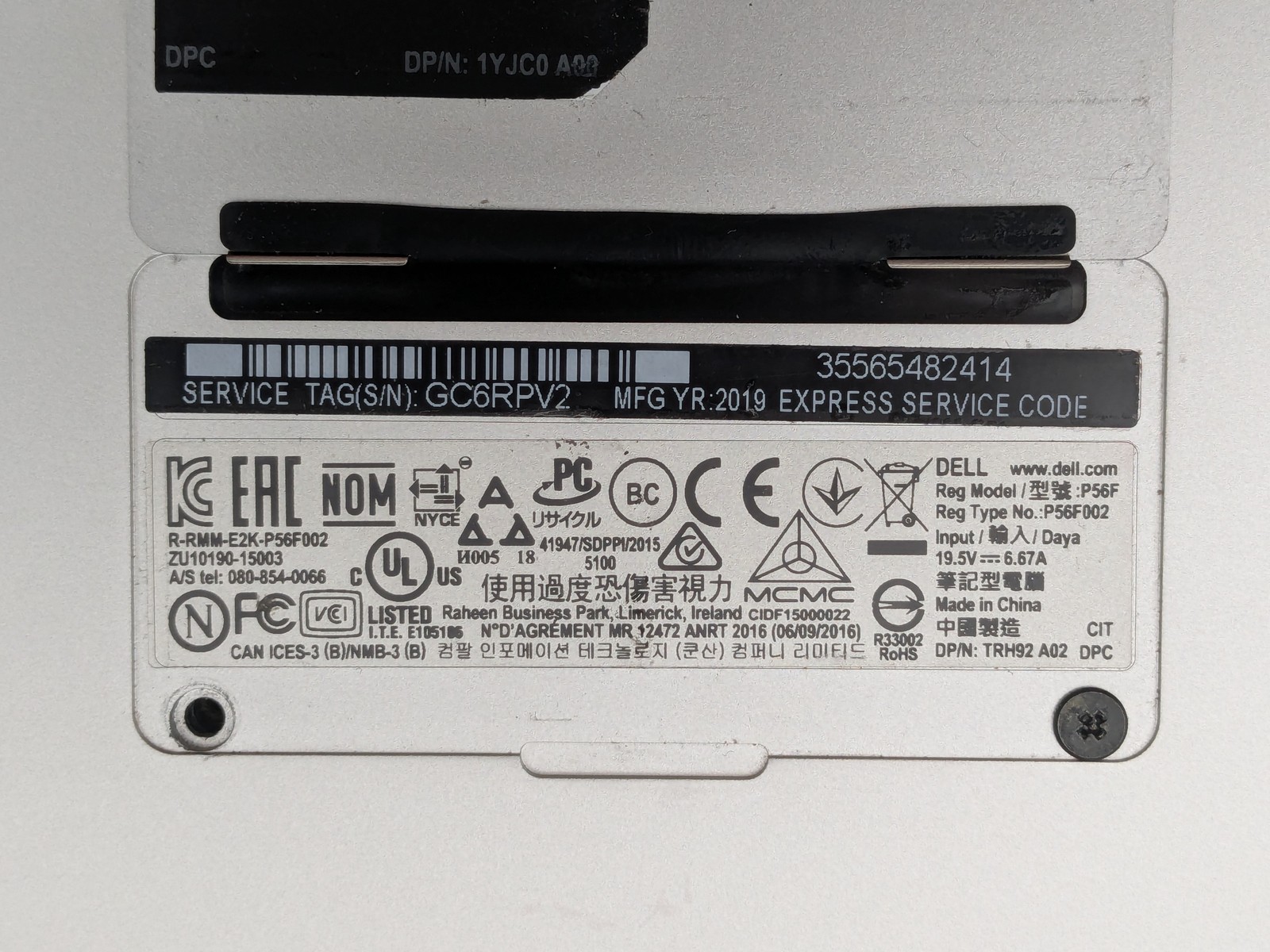 Dell XPS 15 9570 FHD I7-8750H GeForce GTX 1050 Ti Backlit Palmrest *READ*