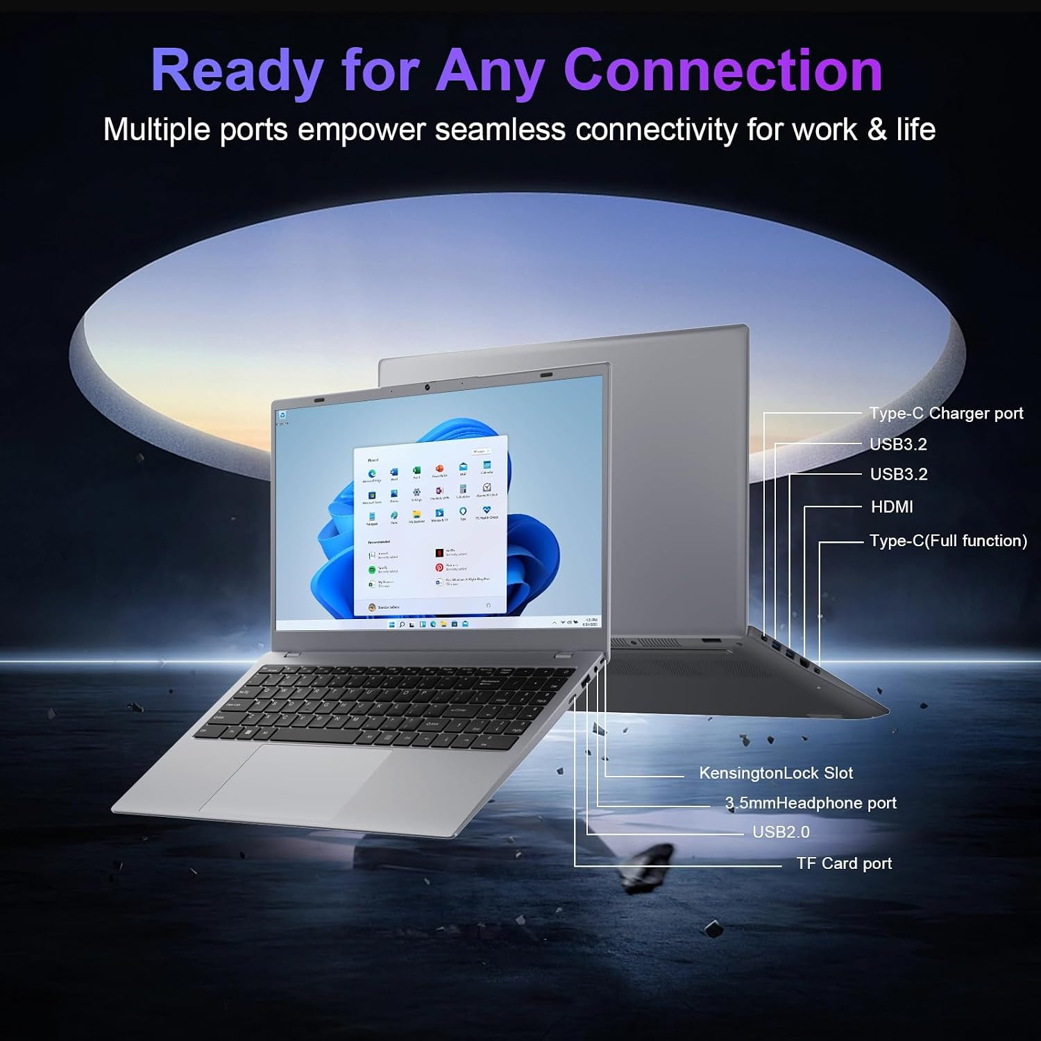 15.6 Inch Laptop Computer, Pentium 6500Y Processor (Up to 3.4GHz), 8GB RAM 256GB
