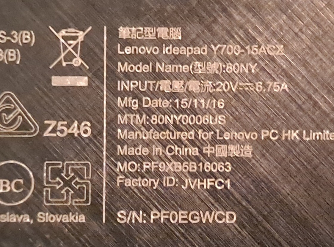 Lenovo Y700-15ACZ Ideapad 80NY Gaming Laptop Keypad Lights Up Red Read All Photo