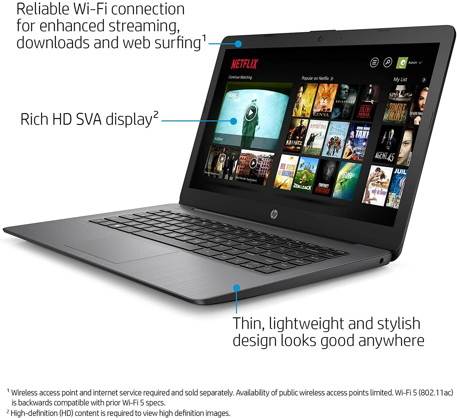 New HP Stream 14″ Celeron 4GB/64GB Laptop-Brilliant Black – 14-cb174wm