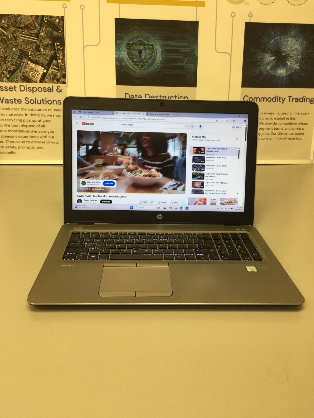 HP EliteBook 850 G3 15.6″ (256GB Core i5 6th gen 2.30GHz 8GB RAM WIN 11 PRO