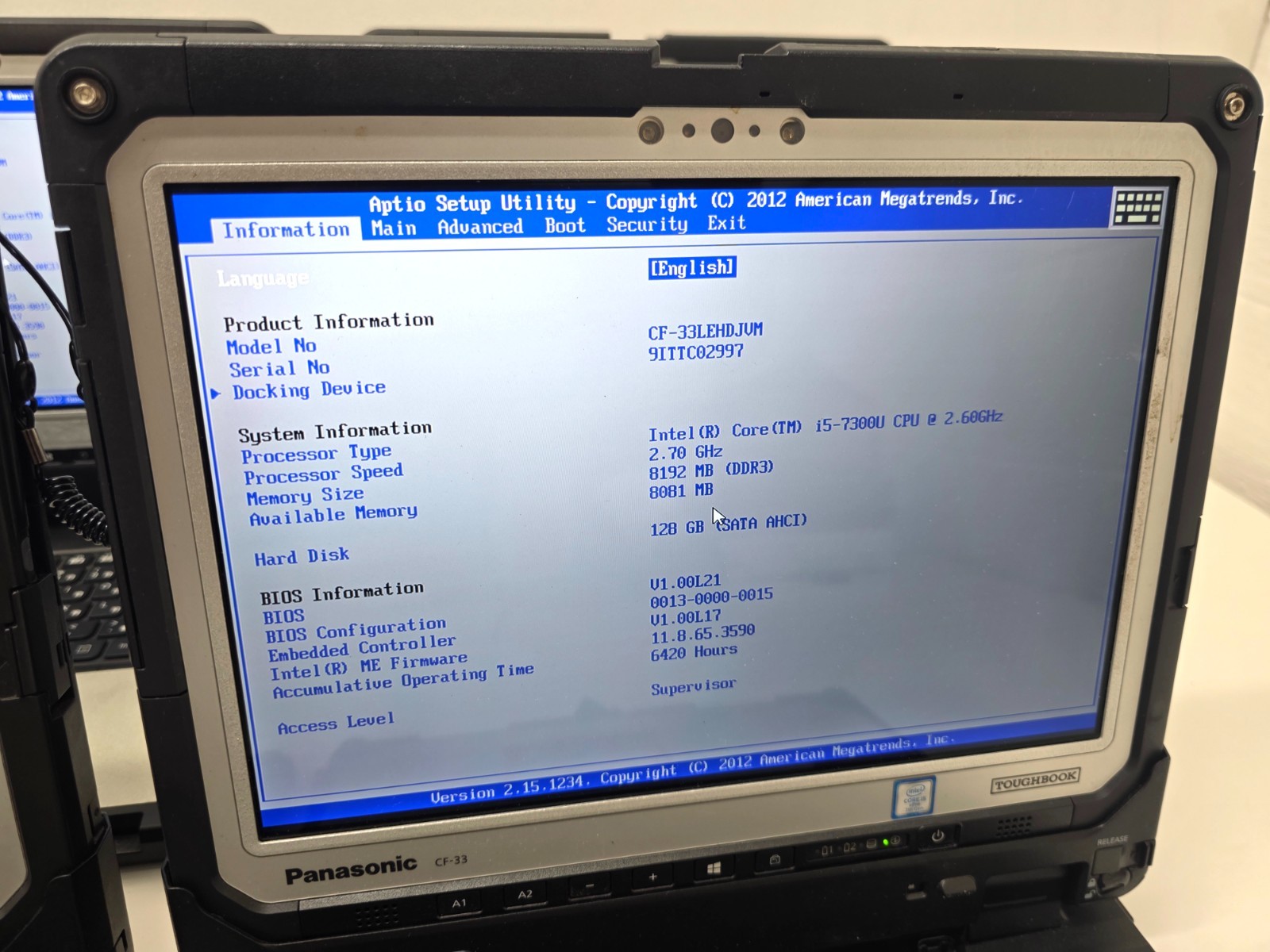 Lot 10 Panasonic Toughbook CF-33 i5 8GB 128GB Barcode LTE Rugged PCs