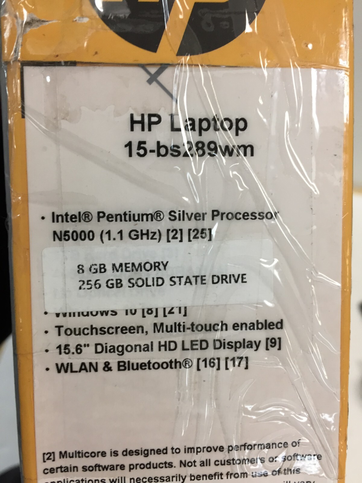 HP 15-bs289wm 4ND16UA Laptop 15.6″ Touchscreen/N5000/8GB RAM/256GB SSD/W10 Black