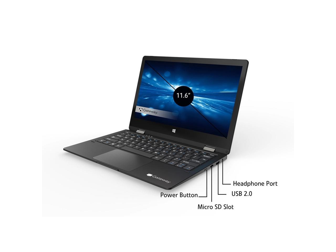 Gateway 2-in-1 Laptop Intel Celeron N4020 4GB RAM 64GB SSD 11.6″ HD Touch W10H