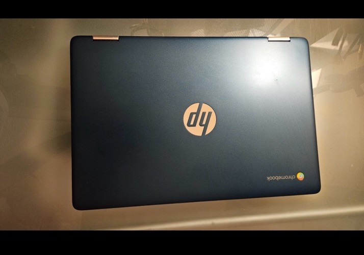 HP Chromebook x360 convertible laptop in dark blue