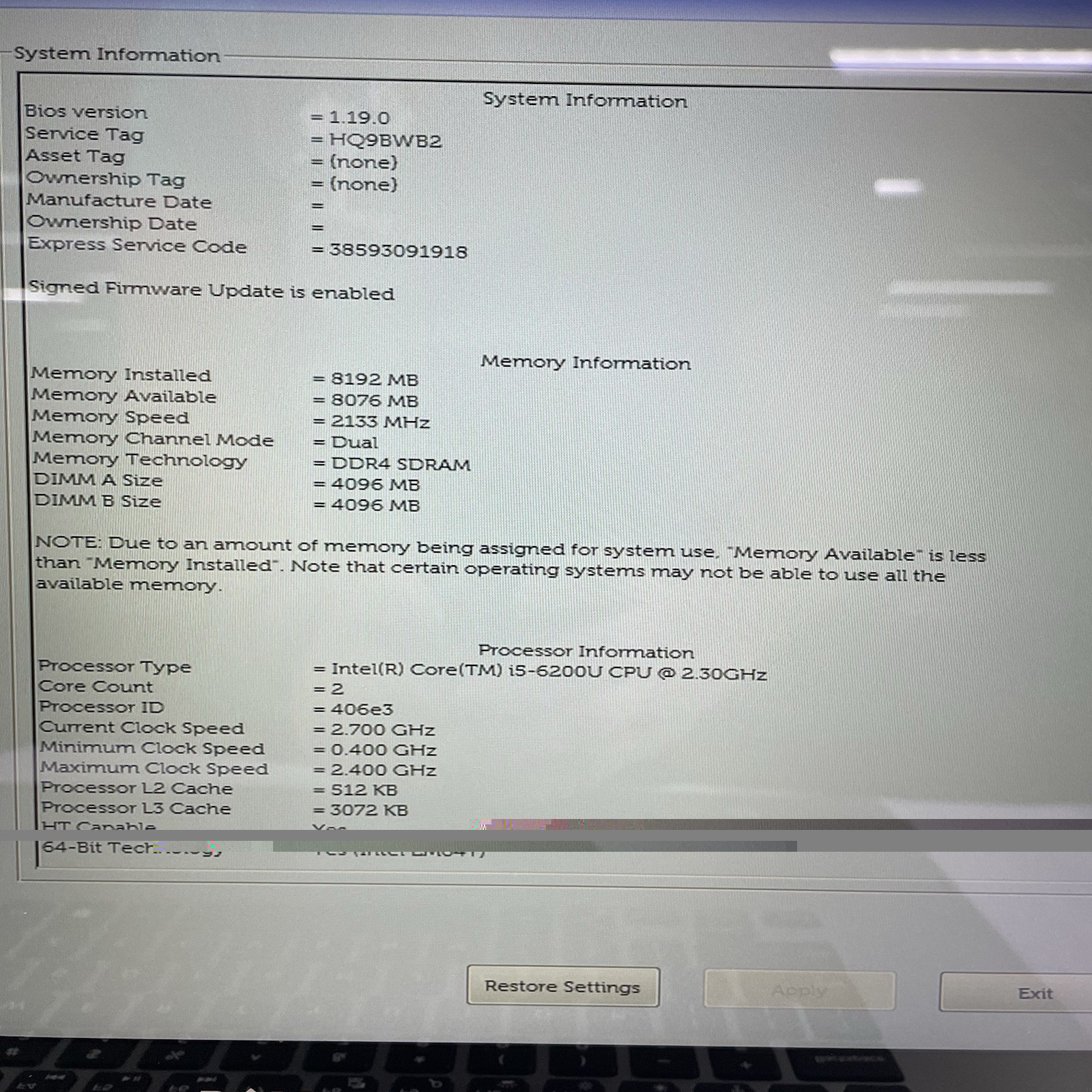 Dell Inspiron 15-7569 15.6″ i5-6200U 2.30 GHz 8 GB RAM No SSD/OS/AC/Batt