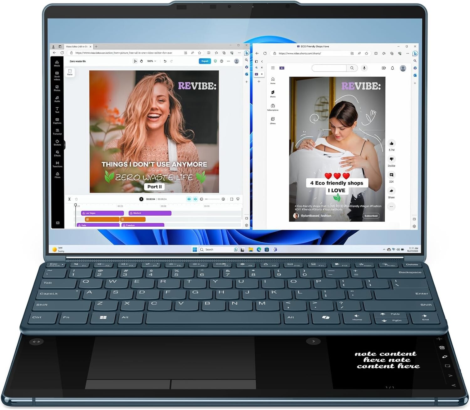 💎Lenovo Yoga Book 9 Ultra 7/ 2x DUAL 13.3″ 2.8K OLED TOUCH /32GB RAM/1 TB SSD