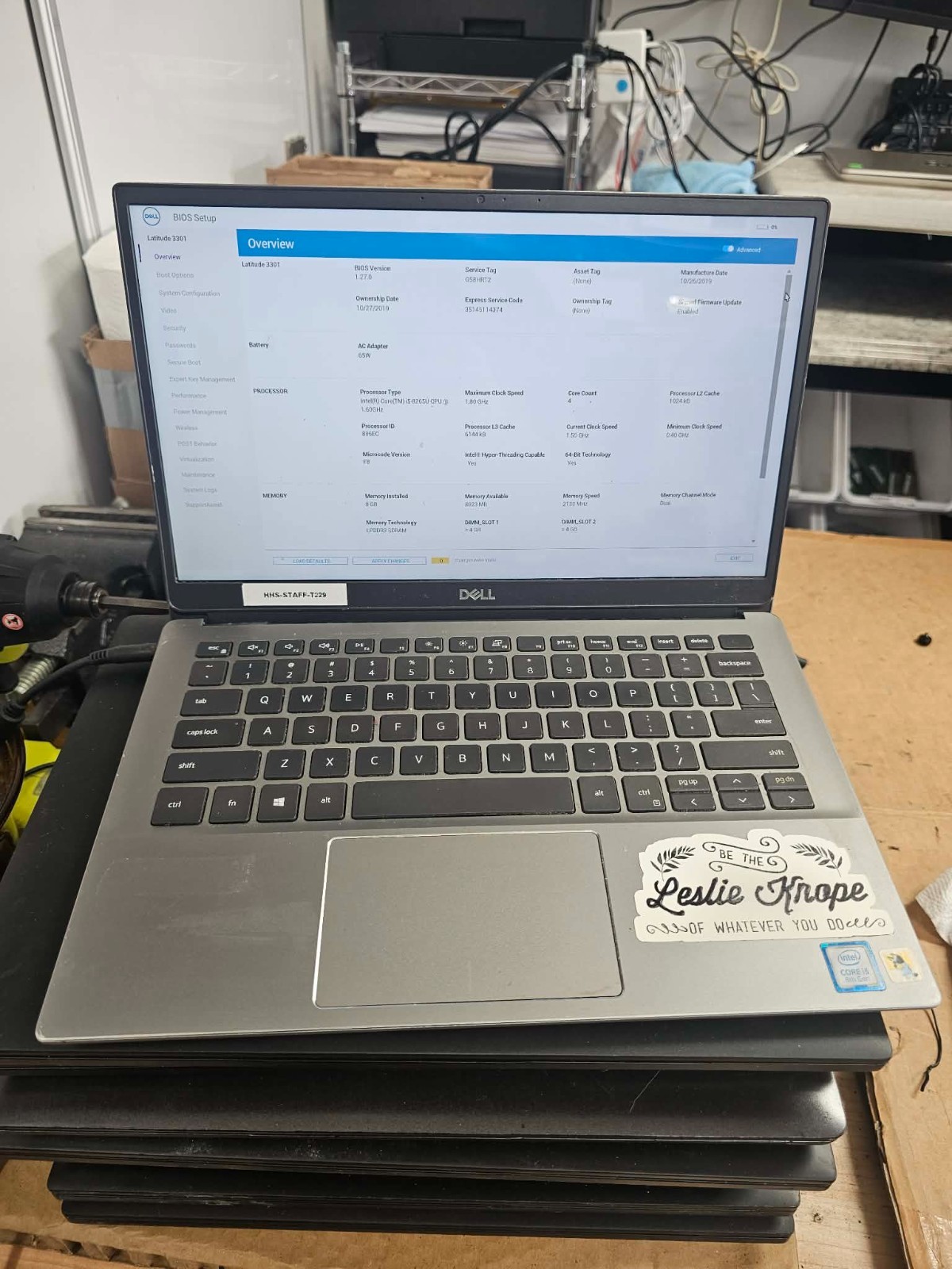 Dell Latitude 3301 P114G 1.60GHz Intel i5-8265U 8GB RAM NO DRIVE Batt Bad Hinges