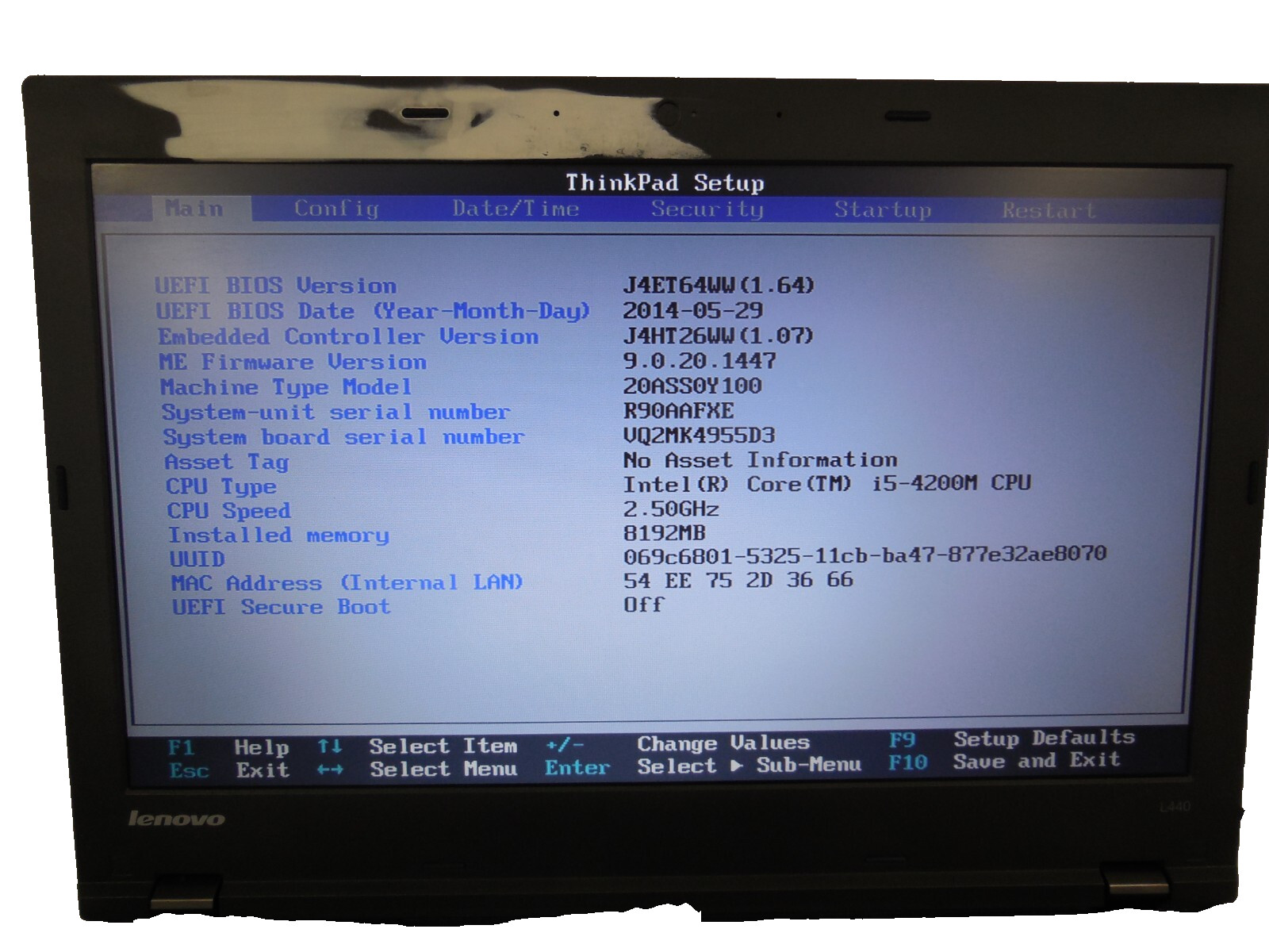 14″ Lenovo ThinkPad L440 Intel Core i5-4200M 2.50GHz 8GB RAM 128 GB SSD, NO OS