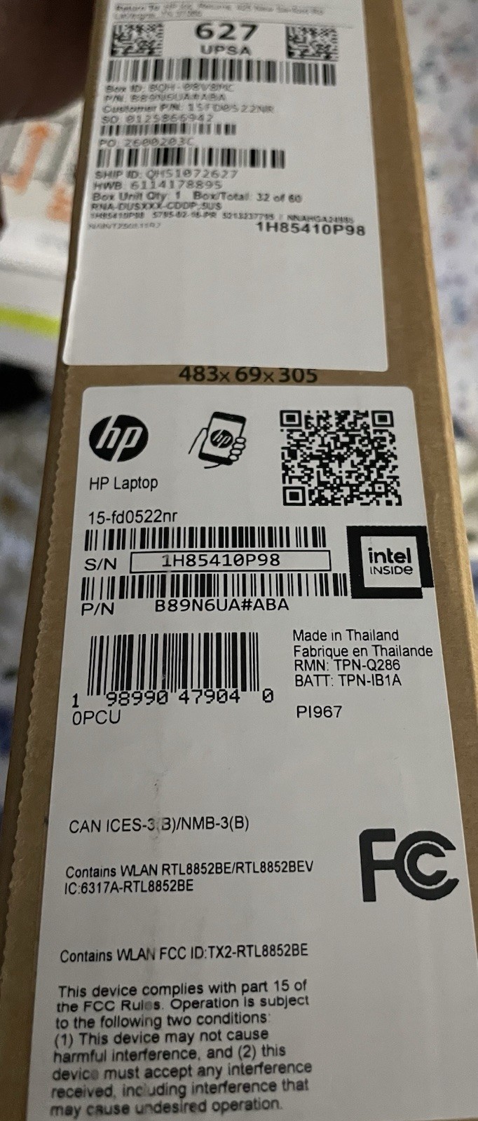 HP 15-dy2091wm 15.6″ (256GB, Intel Core i3 11th Gen., 4.10GHz, 8GB) Laptop -…