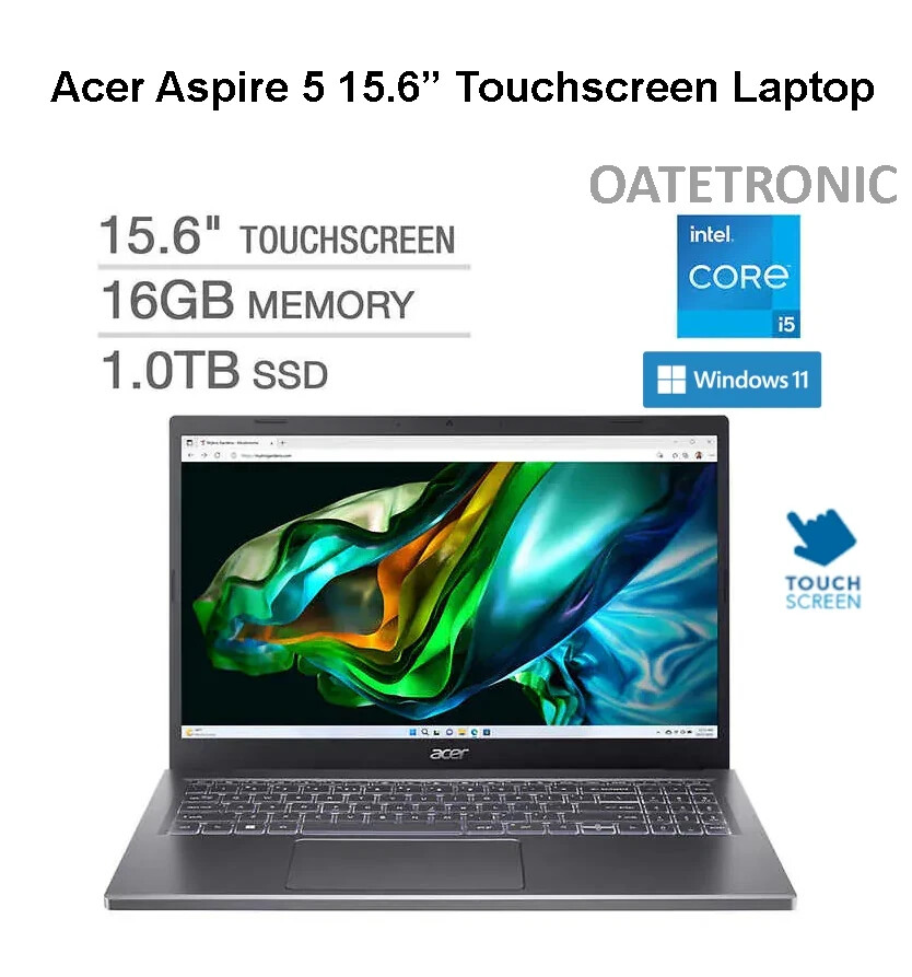 Acer Aspire 5 15.6” Touchscreen Laptop–13th Gen Intel Core i5-1335U–Wins 11-NEW