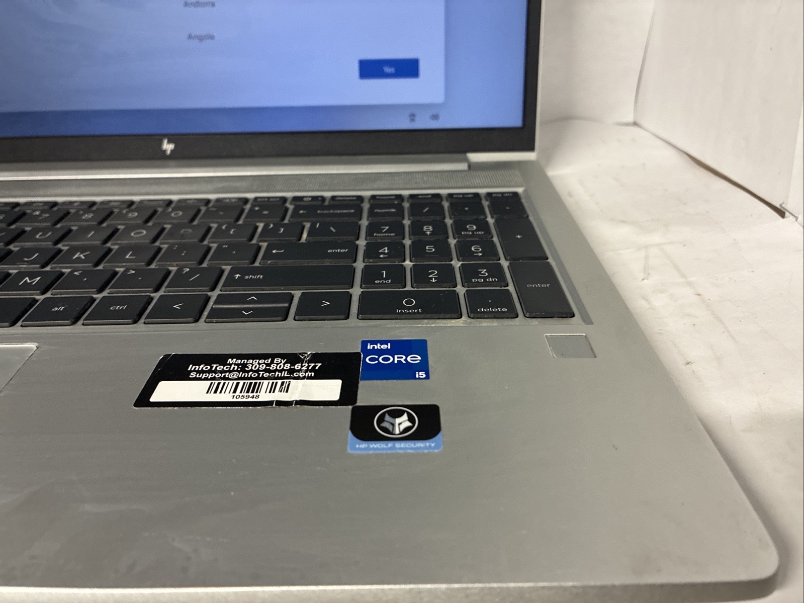 HP EliteBook 650 G9 15.6″ i5-12th Gen 16GB RAM 256GB SSD Win 11 – Charger – used