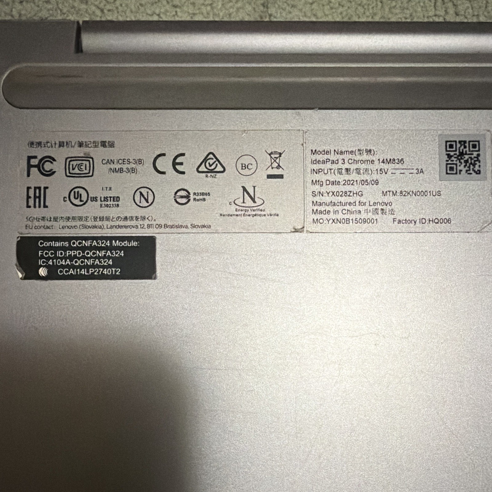 Lenovo IdeaPad 3 Chrome 14M836 14in Intel Celeron Chrome OS Silver